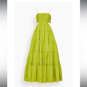 AJE
Chartreuse Sartre Tiered Maxi Dress in Green